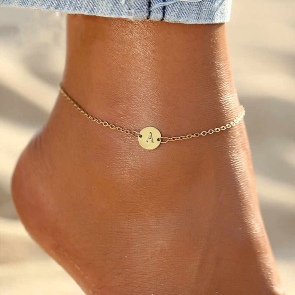 Initial Letter Chic Minimalist Boho Cute Anklet